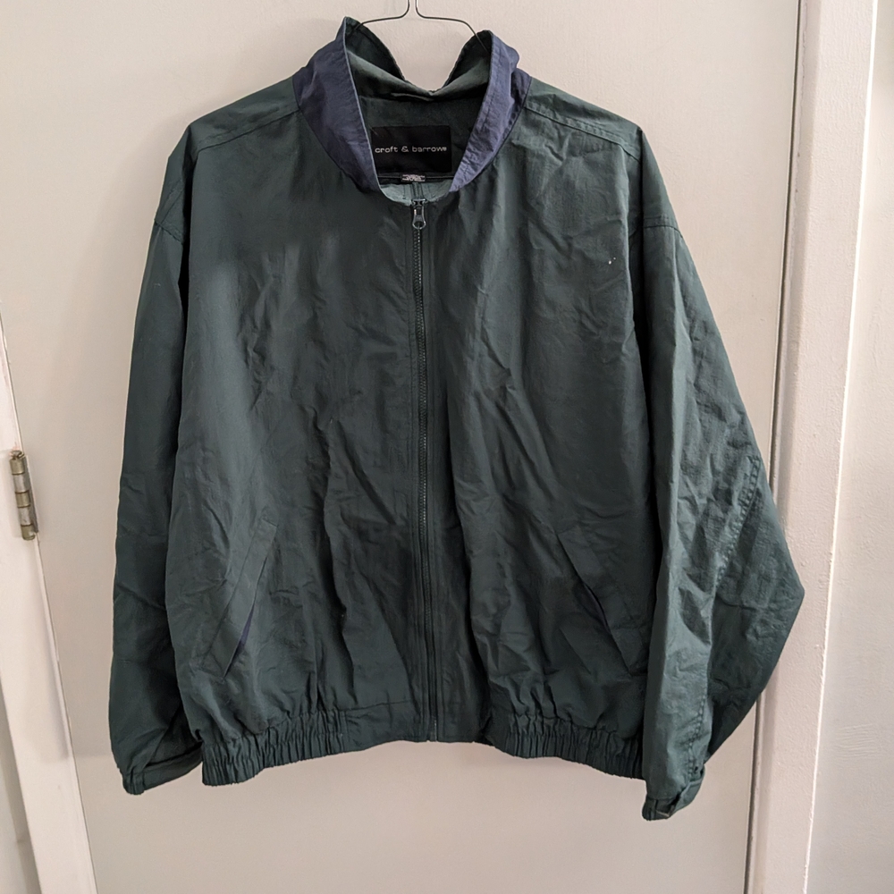 croft & barrow Men's XL Dark Green Jacket EUC Hiking Golfing Fall Spring Boating